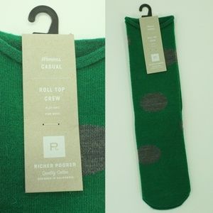 Richer Poorer Socks | Roll Top Crew Socks in Green